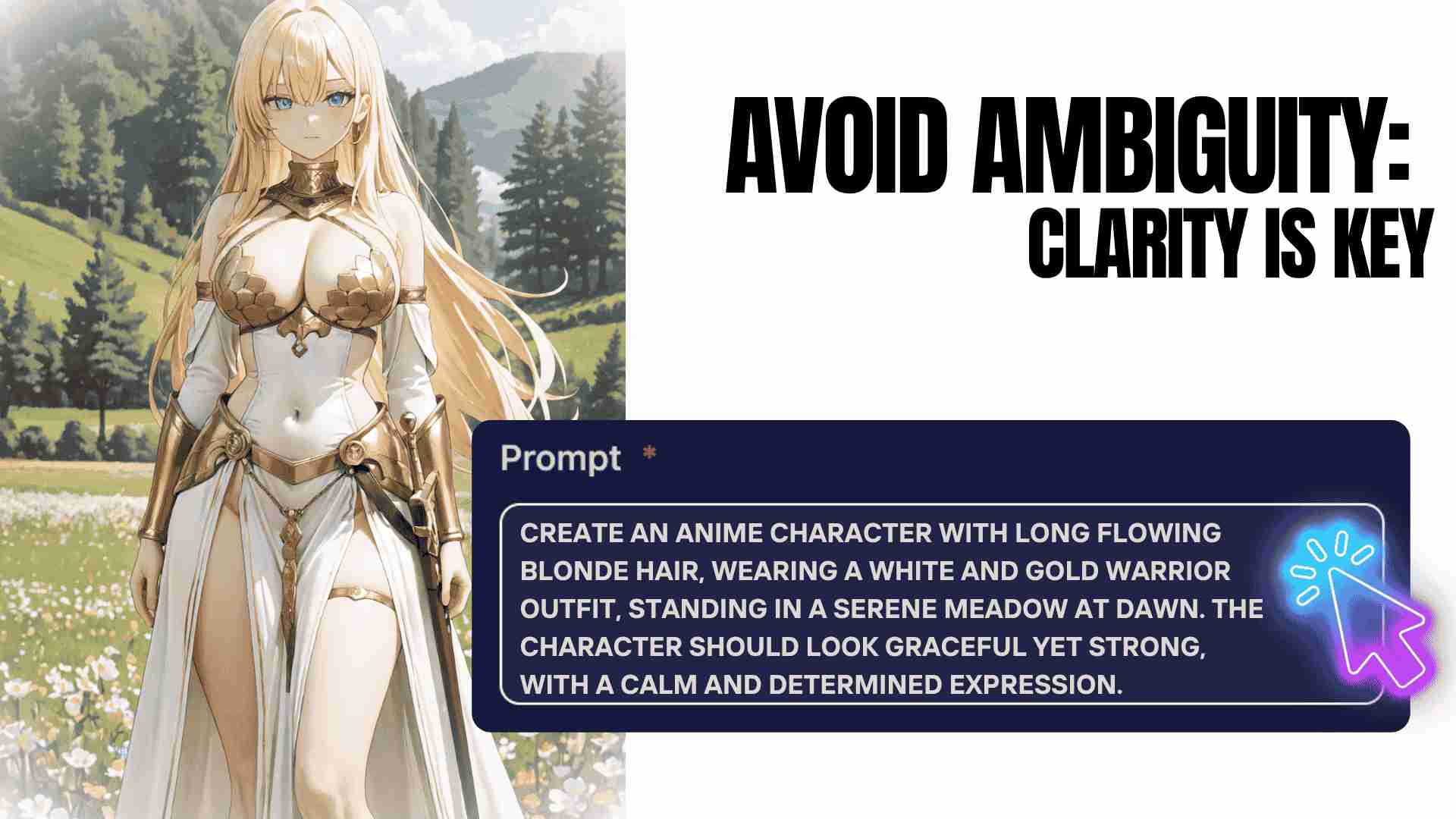 Comparison of clear VS unclear prompts in AI anime generator